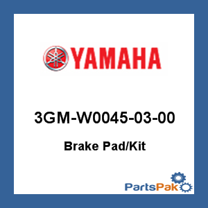 Yamaha 3GM-W0045-03-00 Brake Pad Kit; 3GMW00450300