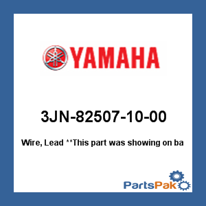 Yamaha 3JN-82507-10-00 Wire, Lead; 3JN825071000