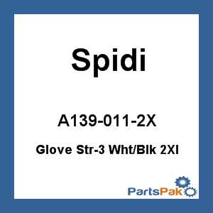 Spidi A139-011-2X; Glove Str-3 White / Blk 2Xl