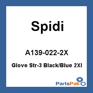 Spidi A139-022-2X; Glove Str-3 Black / Blue 2Xl
