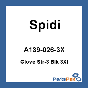 Spidi A139-026-3X; Glove Str-3 Blk 3Xl