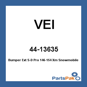 VEI 44-13635; Bumper Ext Fits Ski-Doo Fits SkiDoo Pro 146-154 Xm Snowmobile