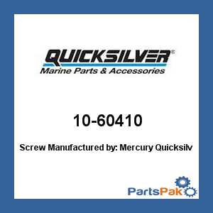 Quicksilver 10-60410; Screw- Replaces Mercury / Mercruiser