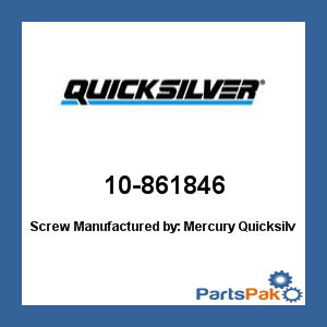 Quicksilver 10-861846; Screw- Replaces Mercury / Mercruiser