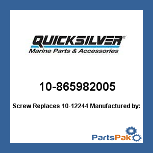 Quicksilver 10-865982005; Screw Replaces 10-12244- Replaces Mercury / Mercruiser