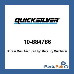 Quicksilver 10-884786; Screw- Replaces Mercury / Mercruiser