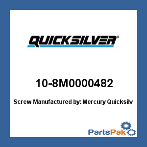 Quicksilver 10-8M0000482; Screw- Replaces Mercury / Mercruiser