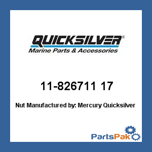 Quicksilver 11-826711 17; Nut- Replaces Mercury / Mercruiser