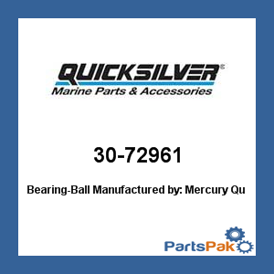 Quicksilver 30-72961; Bearing-Ball- Replaces Mercury / Mercruiser