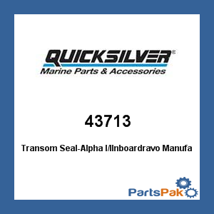 Quicksilver 43713; Transom Seal-Alpha I/II Bravo-Merc Replaces Mercury / Mercruiser