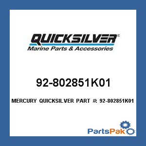 Quicksilver 92-802851K01; GEAR LUB,8OZ, Boat Marine Parts Replaces Mercury / Mercruiser