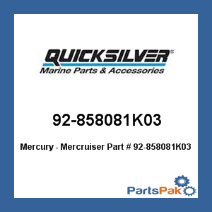 Quicksilver 92-858081K03; W Storage Seal Fogging Oil Replaces Mercury / Mercruiser