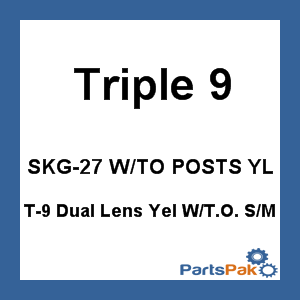 Triple 9 SKG-27 W/TO POSTS YL; T-9 Dual Lens Yel W / T.O. Snowmobile