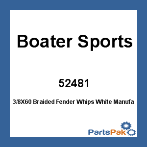 Boater Sports 52481; 3/8X60 Braided Fender Whips White