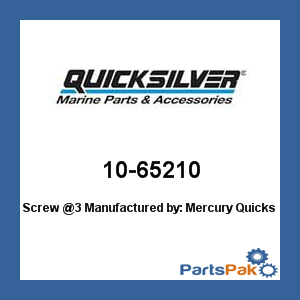 Quicksilver 10-65210; Screw @3- Replaces Mercury / Mercruiser