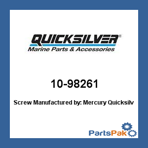 Quicksilver 10-98261; Screw- Replaces Mercury / Mercruiser