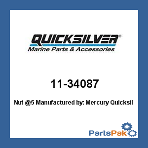 Quicksilver 11-34087; Nut @5- Replaces Mercury / Mercruiser
