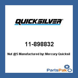 Quicksilver 11-898832; Nut @5- Replaces Mercury / Mercruiser