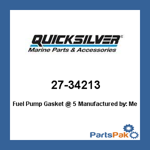 Quicksilver 27-34213; Fuel Pump Gasket @ 5- Replaces Mercury / Mercruiser