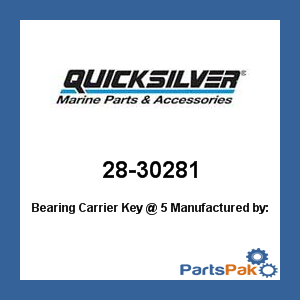 Quicksilver 28-30281; Bearing Carrier Key @ 5- Replaces Mercury / Mercruiser