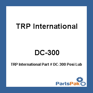 TRP International DC-300; Posi Lube Cap And Plug