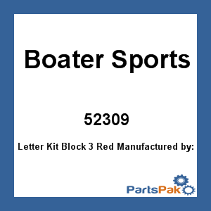 Boater Sports 52309; Letter Kit Block 3 Red