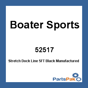 Boater Sports 52517; Stretch Dock Line 5FT Black
