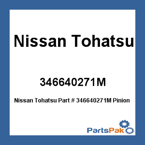 Nissan Tohatsu 346640271M; Pinion Nut