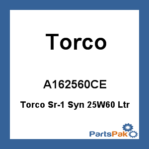 Torco A162560CE; Torco Sr-1 Syn 25W60 Ltr