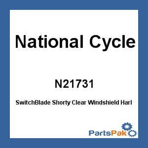 National Cycle N21731; SwitchBlade Shorty Clear Windshield Fits Harley Davidson Narrow 49MM fork