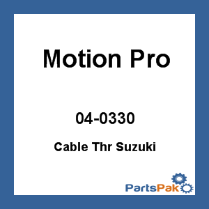 Motion Pro 04-0330; Black Vinyl Throttle Cable