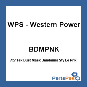 WPS - Western Power Sports BDMPNK; Atv Tek Dust Mask Bandanna Sty Le Pnk