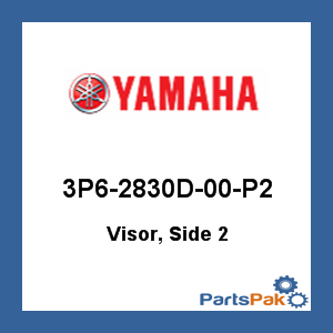 Yamaha 3P6-2830D-00-P2 Visor, Side 2; New # 3P6-2830D-01-P2