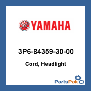 Yamaha 3P6-84359-30-00 Cord, Headlight; 3P6843593000
