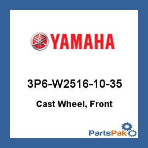 Yamaha 3P6-W2516-10-35 Cast Wheel, Front; New # 3P6-W2516-11-35