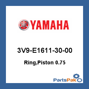 Yamaha 3V9-E1611-30-00 Ring, Piston 0.75; 3V9E16113000