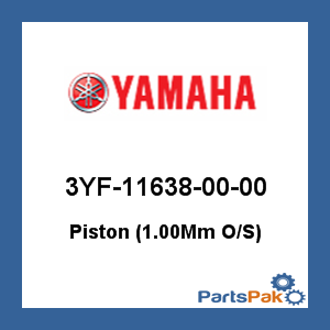 Yamaha 3YF-11638-00-00 Piston (1.00-mm Oversized); 3YF116380000