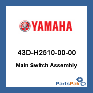 Yamaha 43D-H2510-00-00 Main Switch Assembly; 43DH25100000