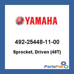 Yamaha 492-25448-11-00 Sprocket, Driven (48T); 492254481100