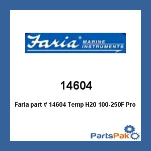 Faria 14604; Temp H20 100-250F Pro Red