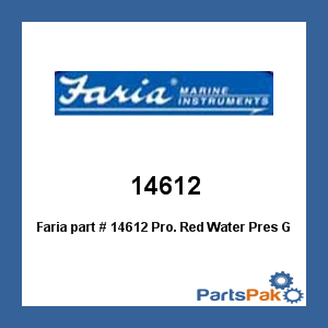 Faria 14612; Pro. Red Water Pres Gauge Kit