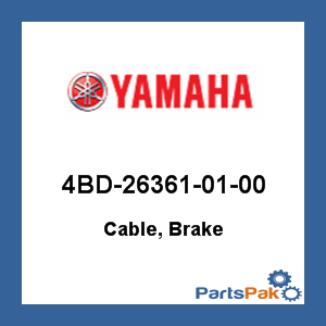 Yamaha 4BD-26361-01-00 Cable, Brake; 4BD263610100