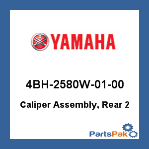 Yamaha 4BH-2580W-01-00 Caliper Assembly, Rear 2; 4BH2580W0100