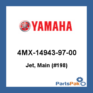 Yamaha 4MX-14943-97-00 Jet, Main (#198); 4MX149439700