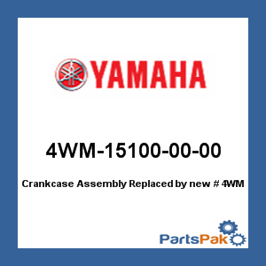 Yamaha 4WM-15100-00-00 Crankcase Assembly; New # 4WM-15100-03-00