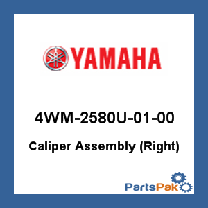 Yamaha 4WM-2580U-01-00 Caliper Assembly (Right); 4WM2580U0100