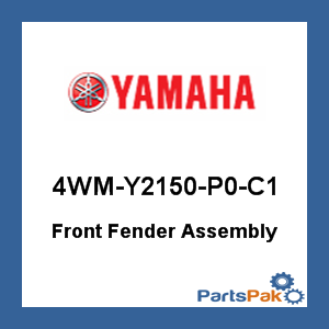 Yamaha 4WM-Y2150-P0-C1 Front Fender Assembly; 4WMY2150P0C1