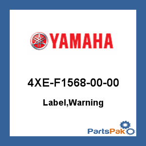 Yamaha 4XE-F1568-00-00 Label, Warning; 4XEF15680000