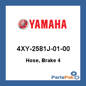 Yamaha 4XY-2581J-01-00 Hose, Brake 4; 4XY2581J0100