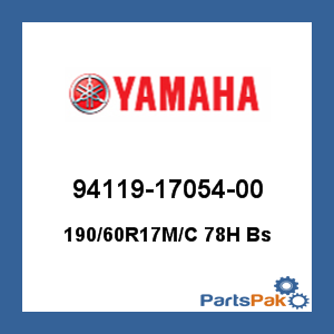 Yamaha 94119-17054-00 190/60R17 Motorcycle 78H Bs; 941191705400
